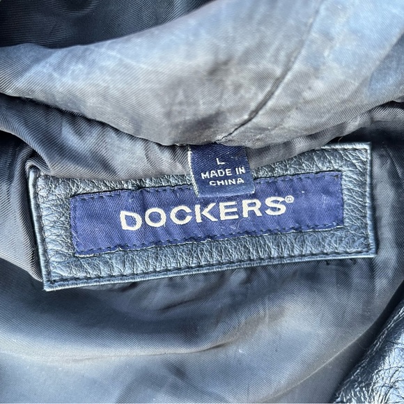 Dockers 100% Black Leather Hooded Jacket - Picture 4 of 6